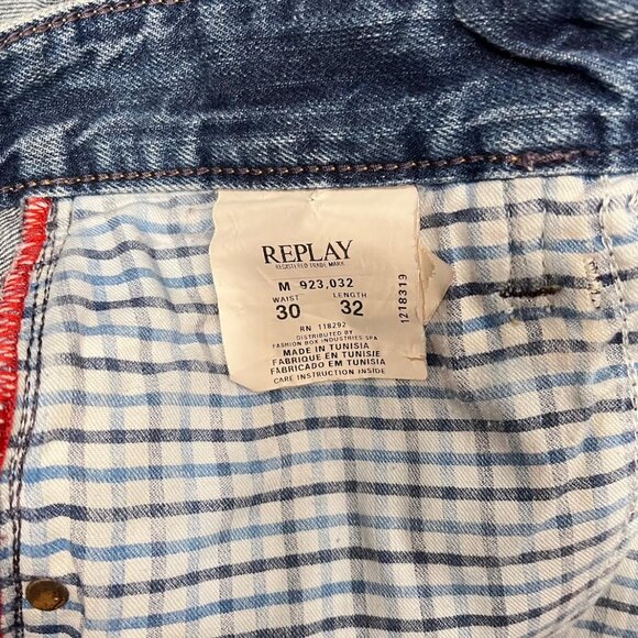 Replay High Rise Frayed Hem Denim Shorts Size 30 - Picture 13 of 15